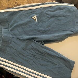 Adidas Sky Blue Shorts with White Stripes